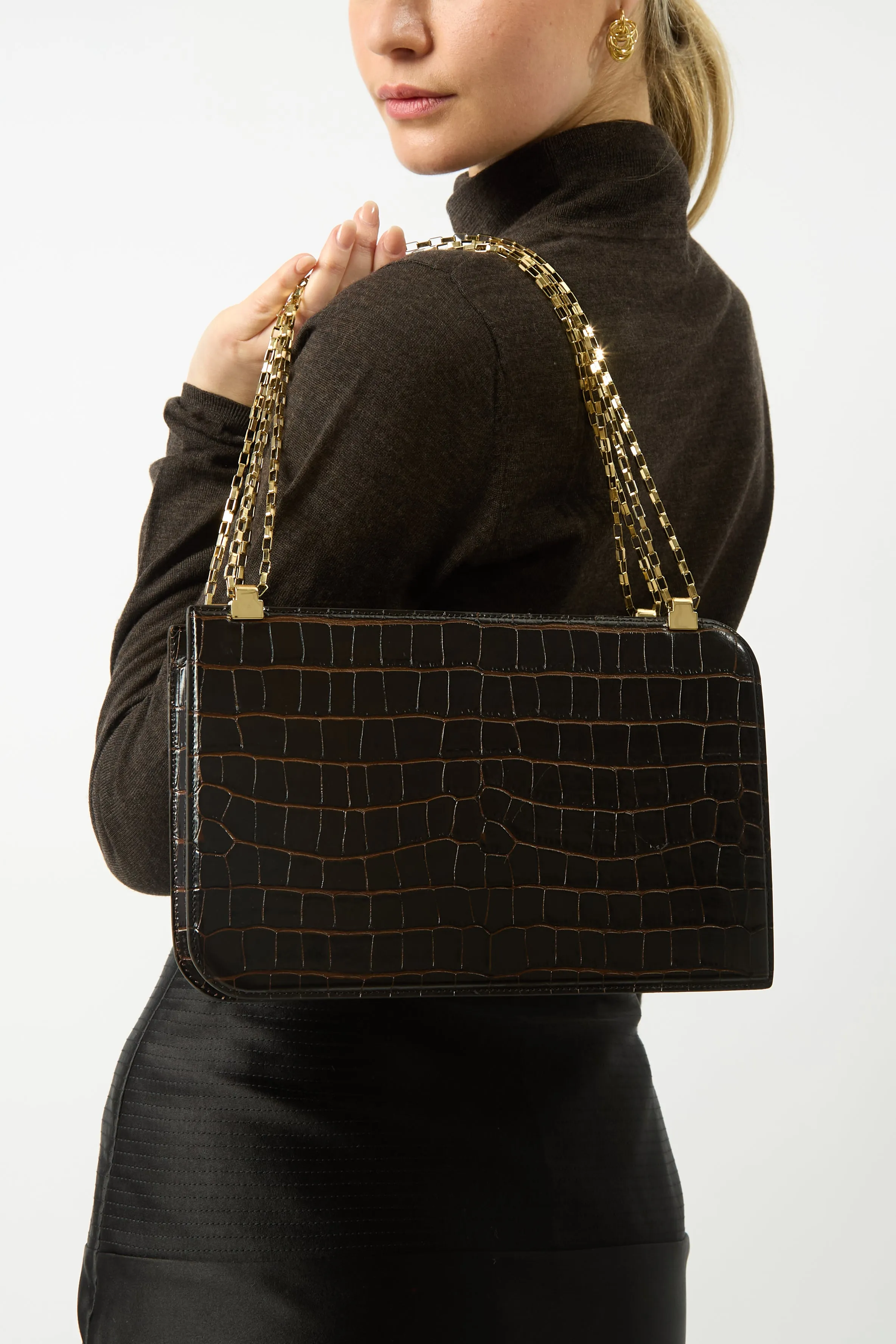 Toteme Chain Bag Brown Croc sold by Bessette product image thumbnail 4