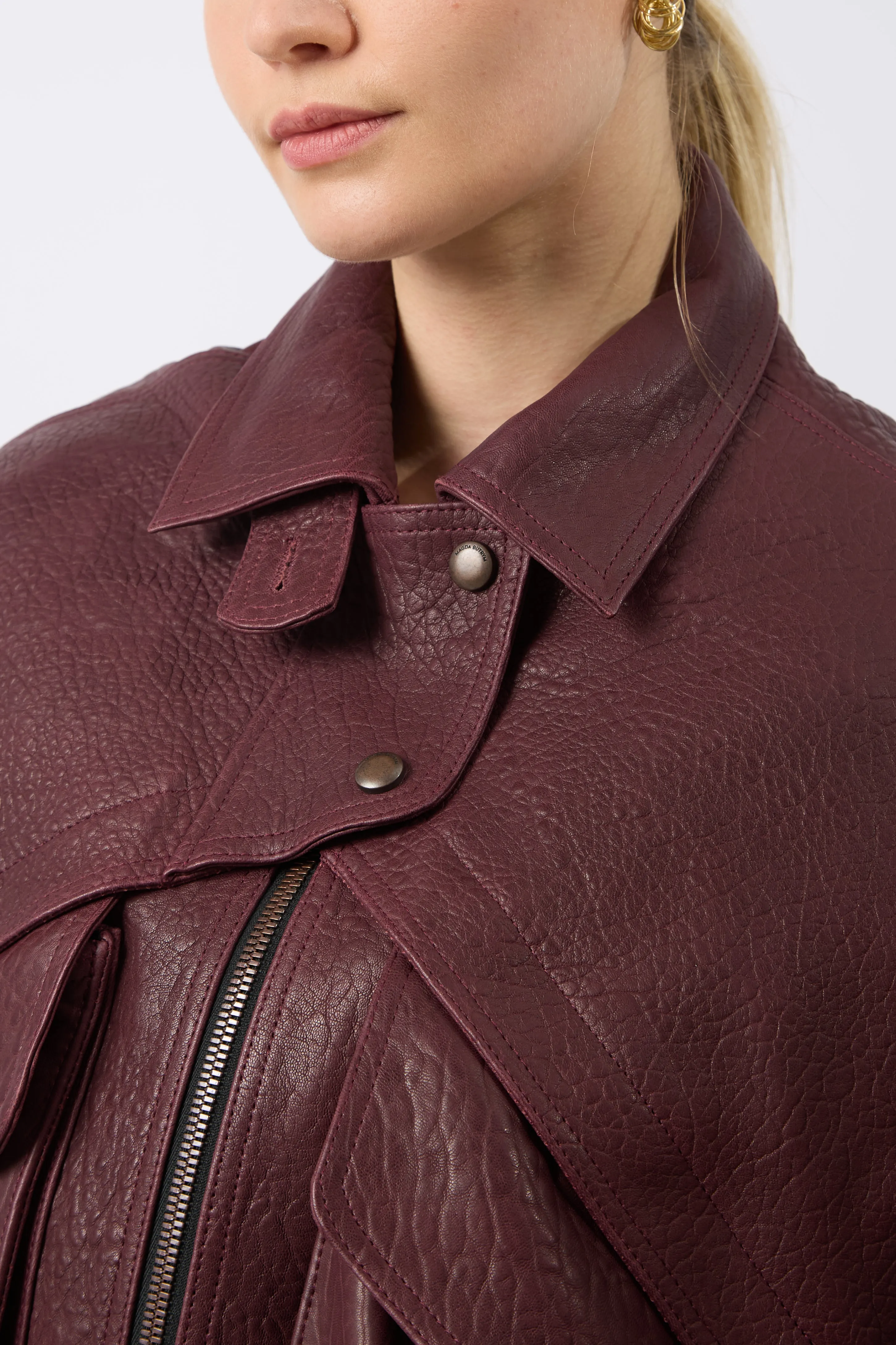 Magda Butrym Leather Bomber Jacket sold by Bessette product image thumbnail 4