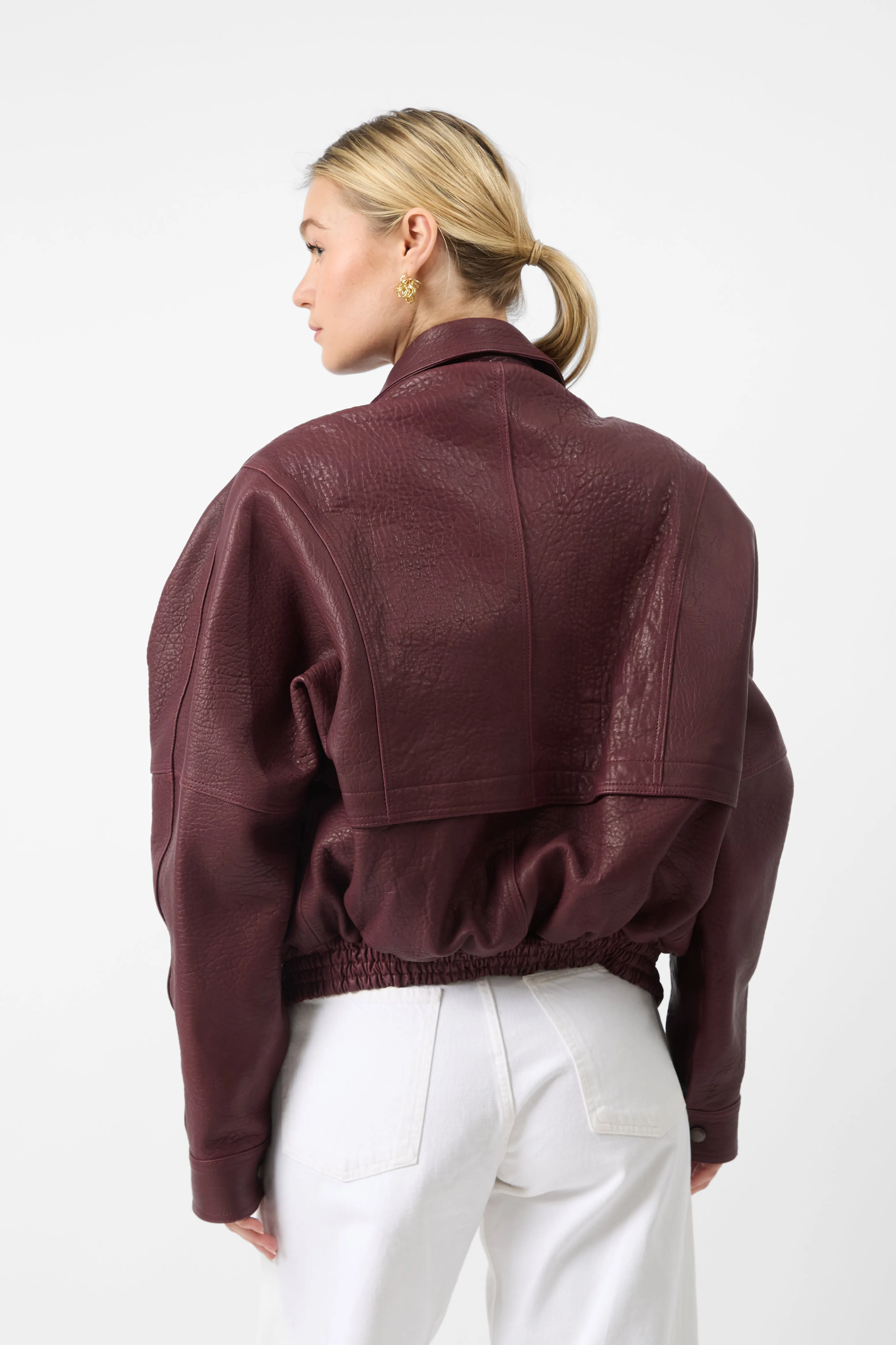 Magda Butrym Leather Bomber Jacket sold by Bessette product image thumbnail 3
