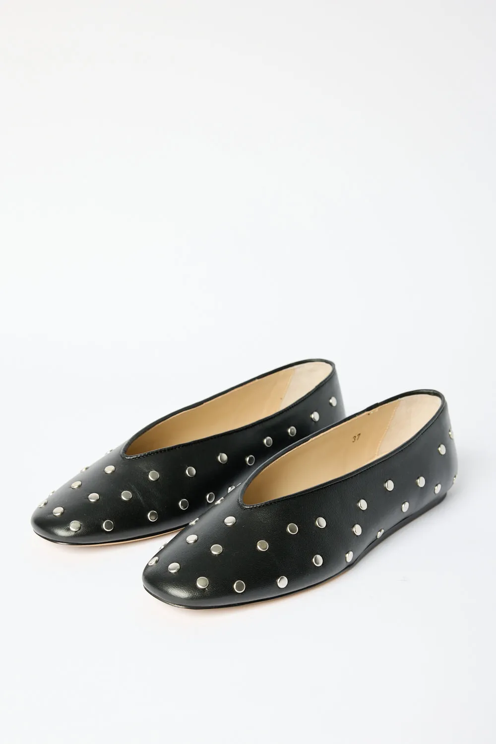 Le Monde Beryl Regency Studded Leather Flats sold by Bessette