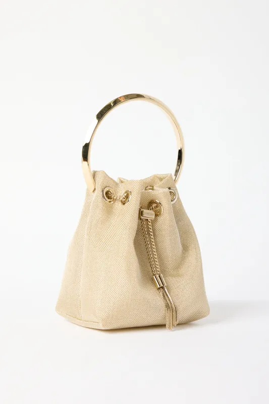 Jimmy Choo Bon Bon Metallic Mesh Top Handle Bag sold by Bessette