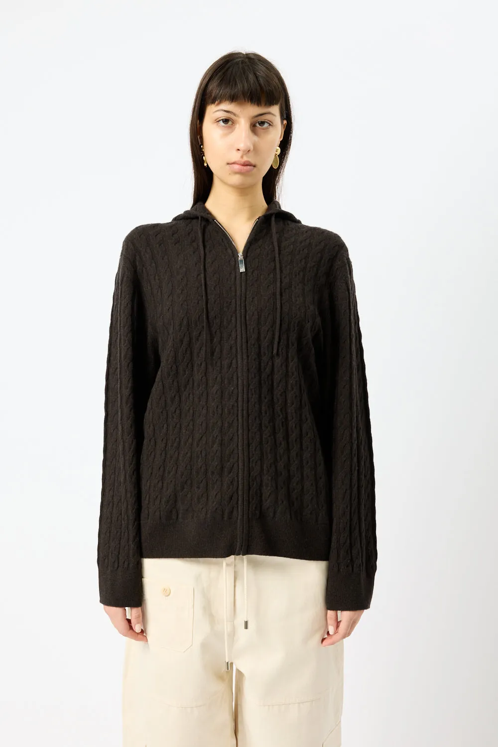 Toteme Cable Knit Hoodie sold by Bessette