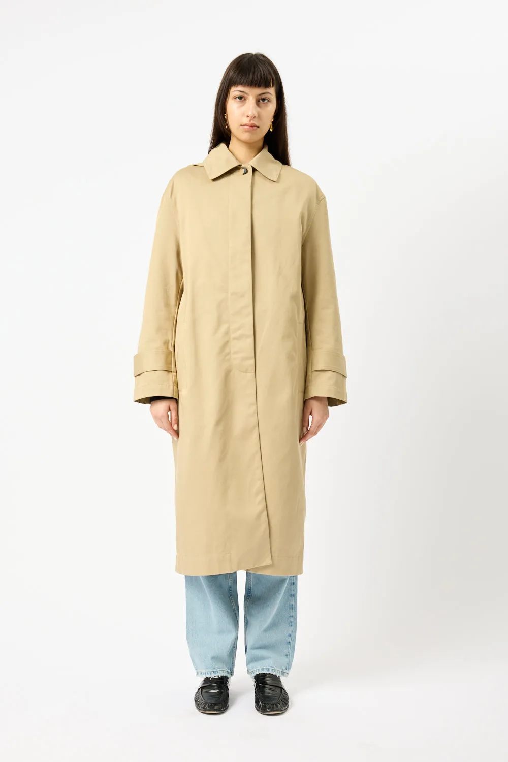 Oversized Gabardine Car Coat sold by Bessette