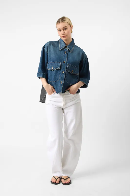 Khaite Mahsha Denim Shirt sold by Bessette
