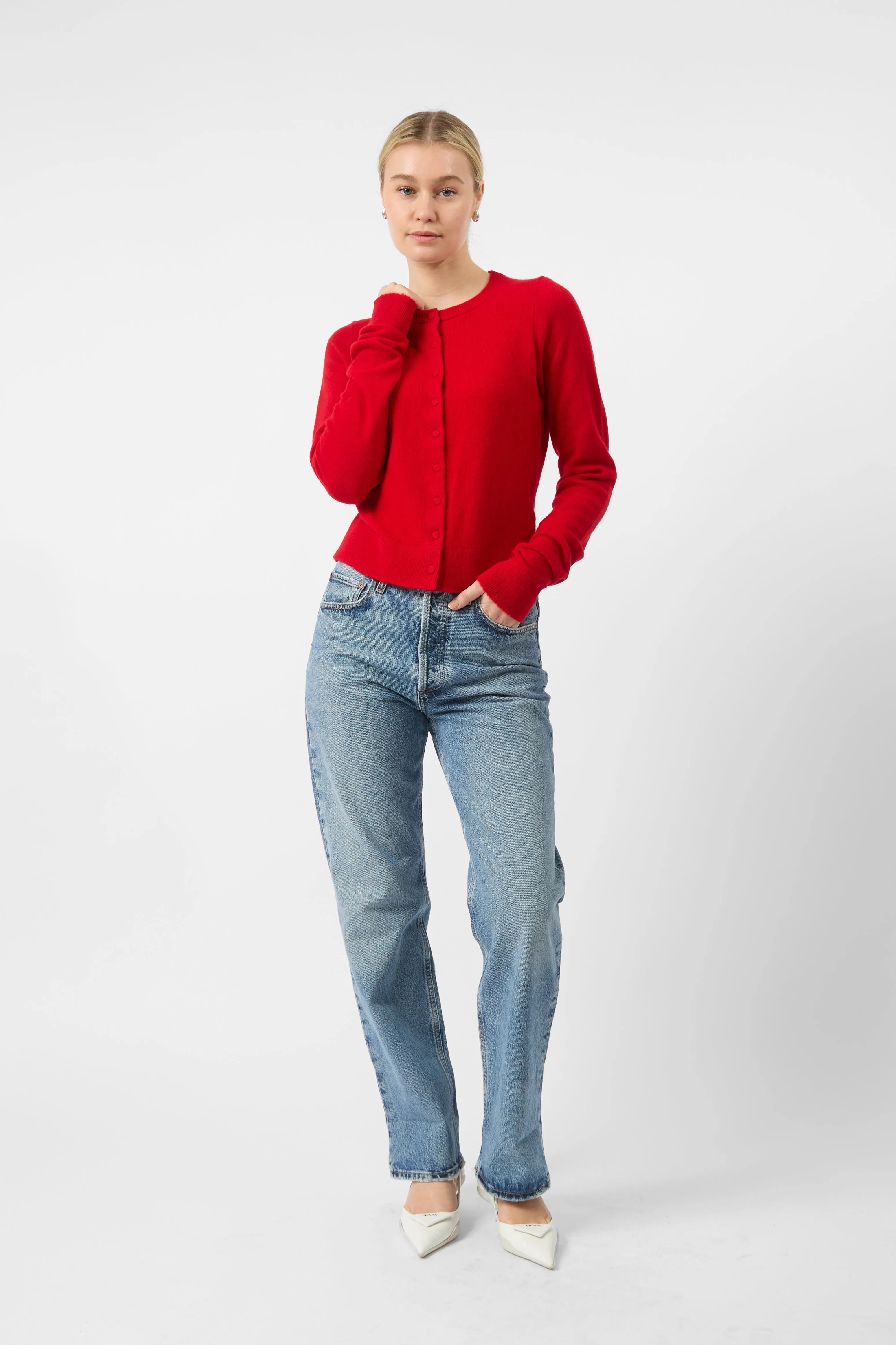 Re/Done Cashmere Crewneck Cardigan sold by Bessette product image thumbnail 2
