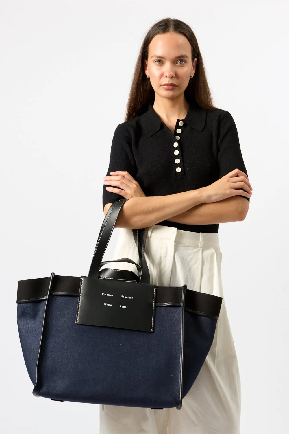 Proenza Schouler White Label XL Morris Tote in Denim sold by Bessette product image thumbnail 2