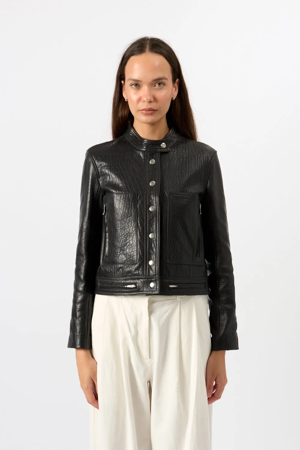 Alice Jacket In Textured Grainy Leather sold by Bessette