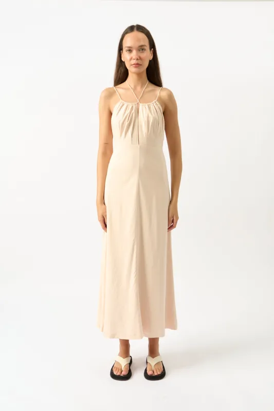 Toteme Gathered Halterneck Maxi Dress sold by Bessette