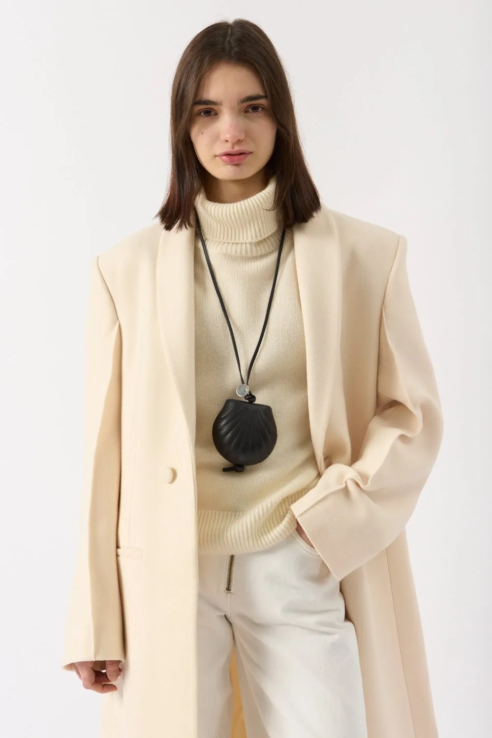 Jil Sander Black Leather Coin Purse sold by Bessette