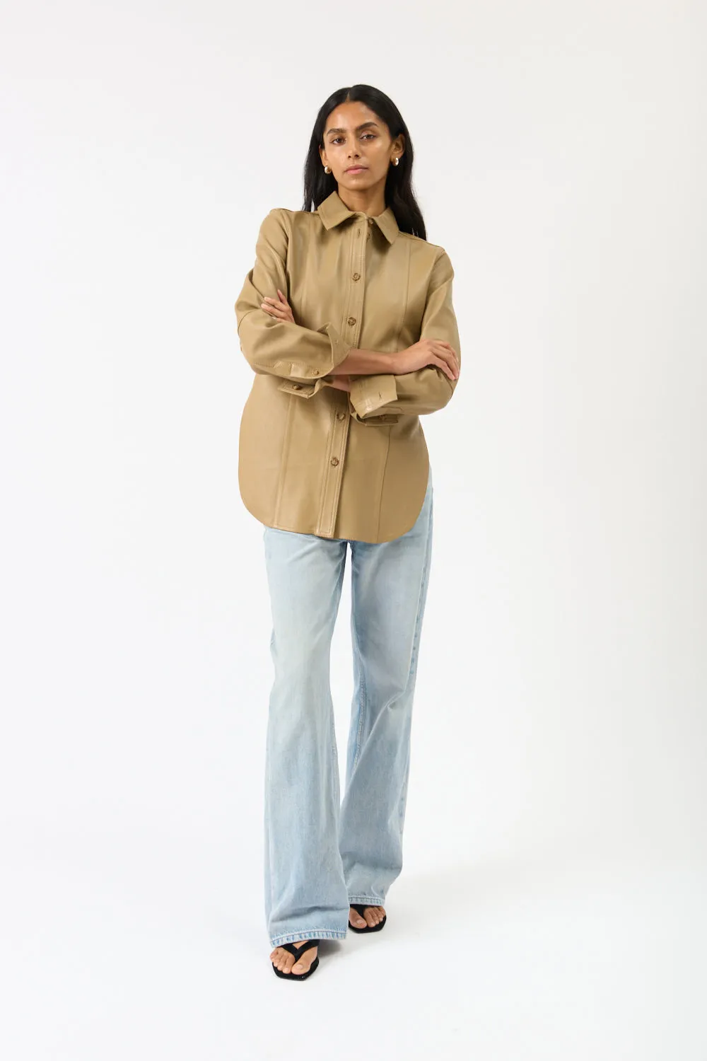 Slim Leather Shirt sold by Bessette product image thumbnail 3