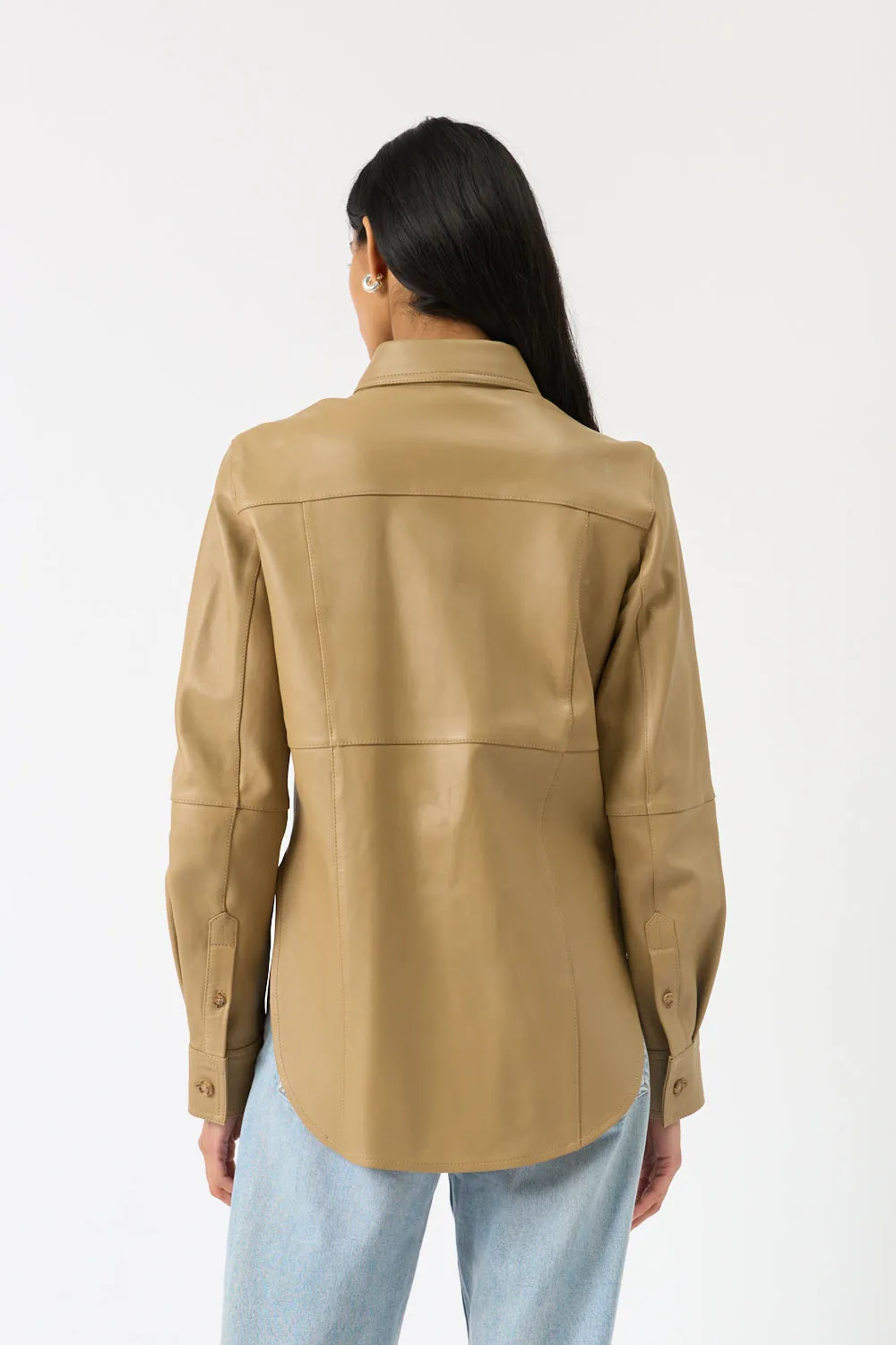 Slim Leather Shirt sold by Bessette product image thumbnail 5