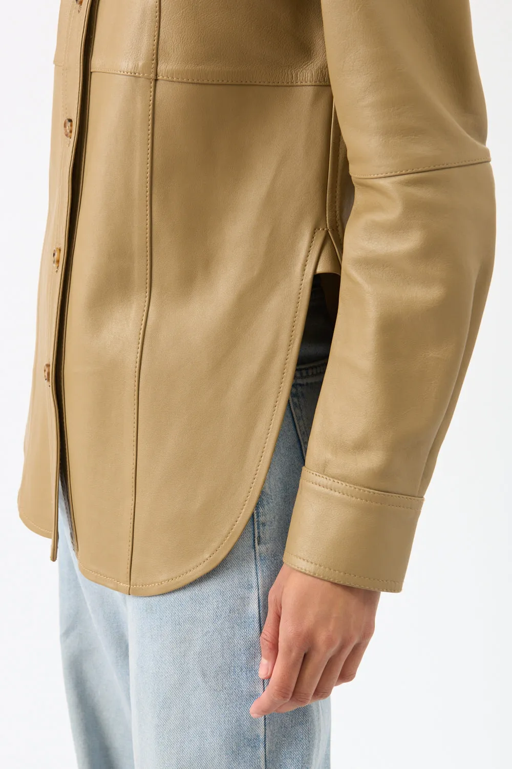 Slim Leather Shirt sold by Bessette product image thumbnail 4