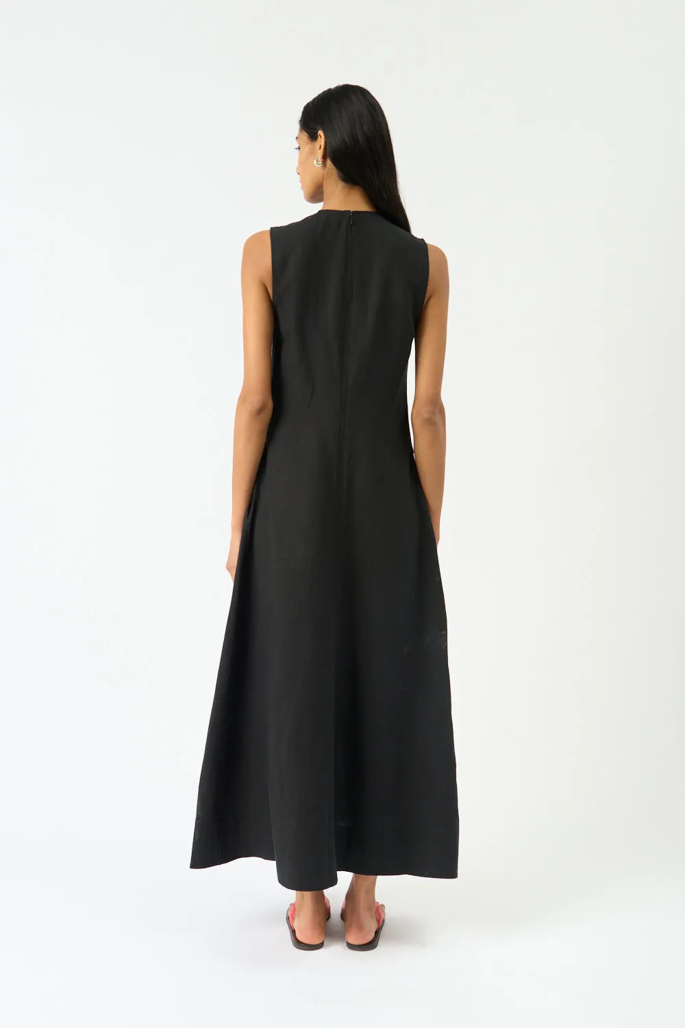 Black Fluid V-Neck Dress sold by Bessette product image thumbnail 5