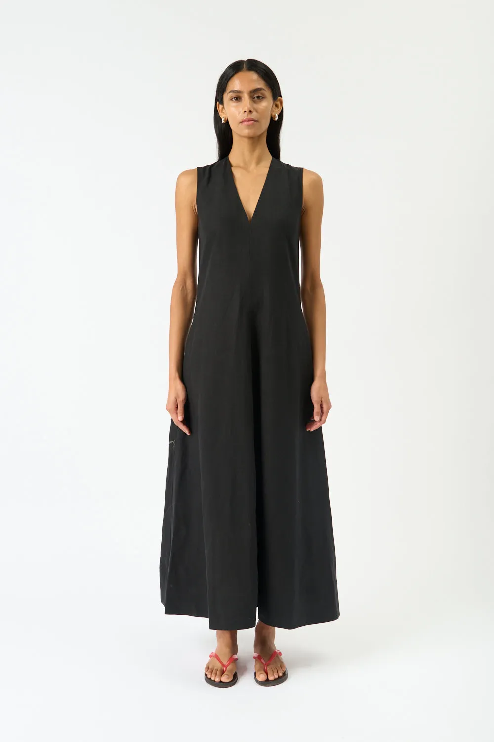 Black Fluid V-Neck Dress sold by Bessette product image thumbnail 2