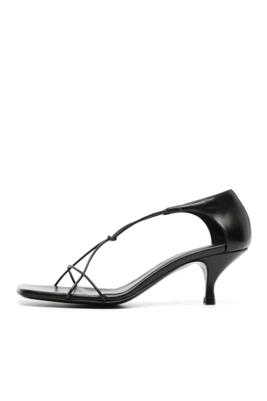 Toteme The Leather Knot Sandal Black sold by Bessette