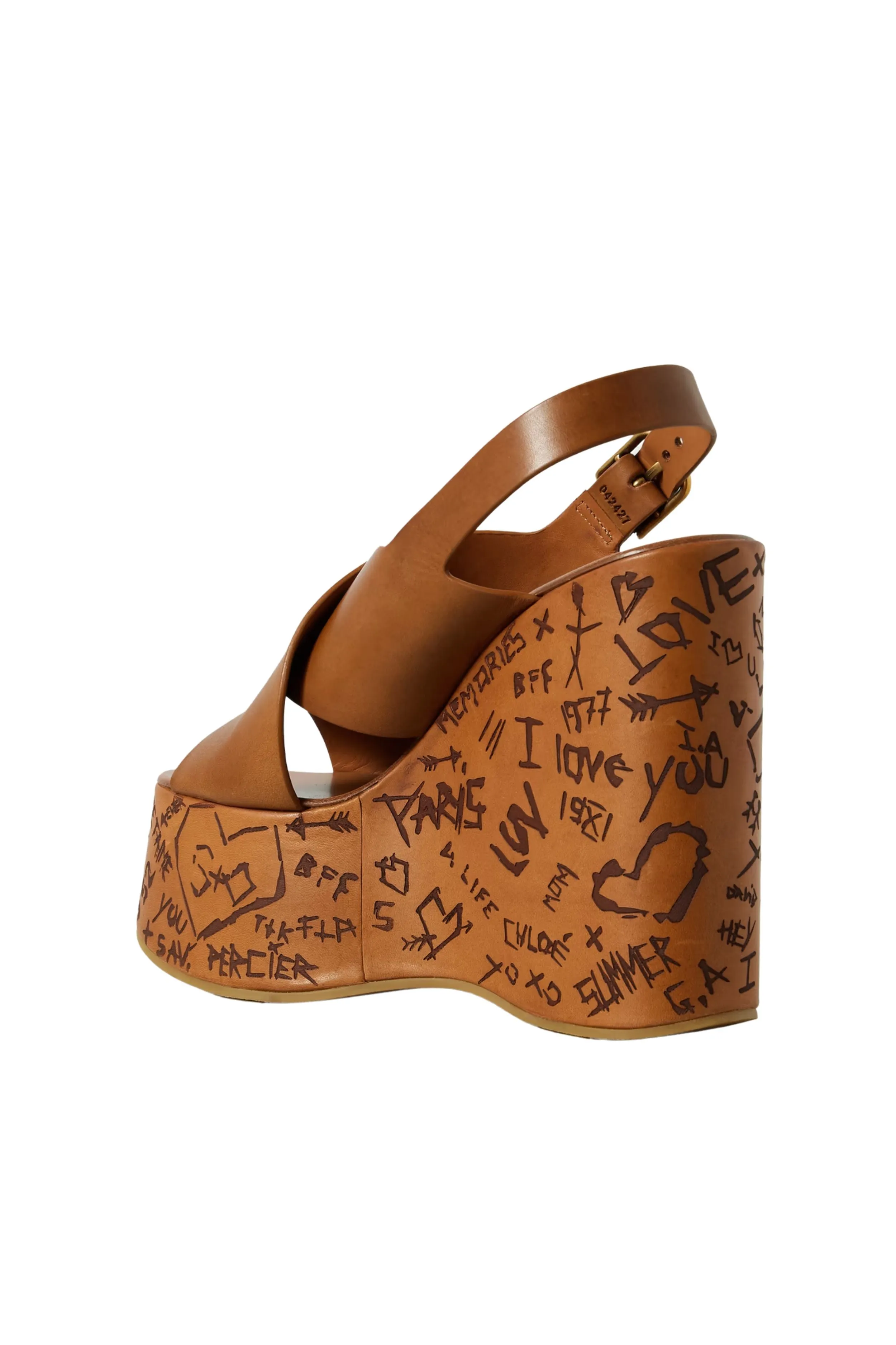 Chloé Maxime Brown Leather Wedge Sandals sold by Bessette product image thumbnail 2