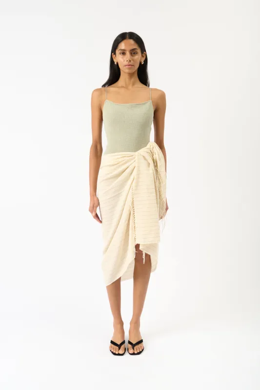 Toteme Pinstriped Cotton Sarong sold by Bessette