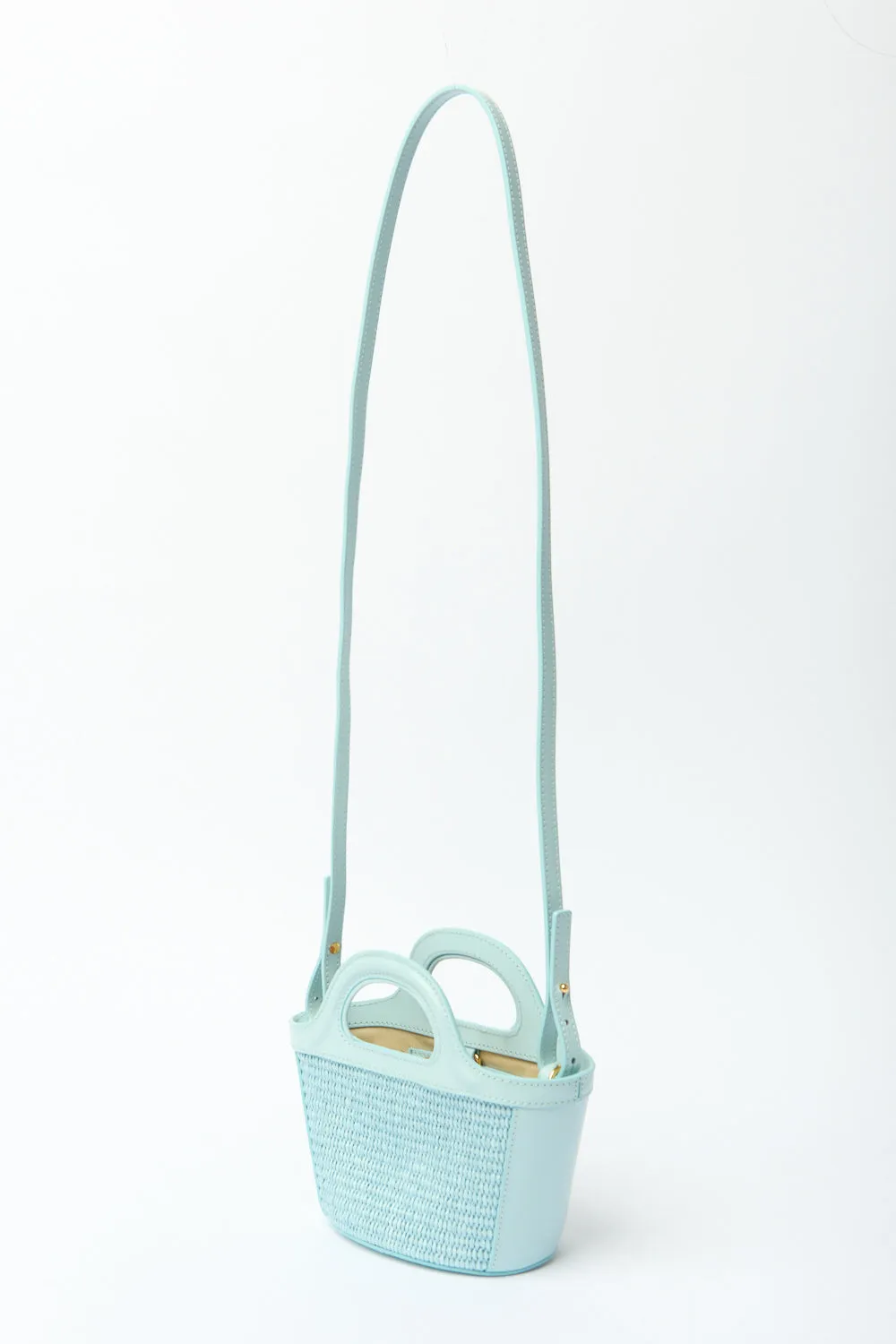 Marni Tropicalia Micro Blue Leather and Embroidered Faux Raffia Tote sold by Bessette product image thumbnail 2