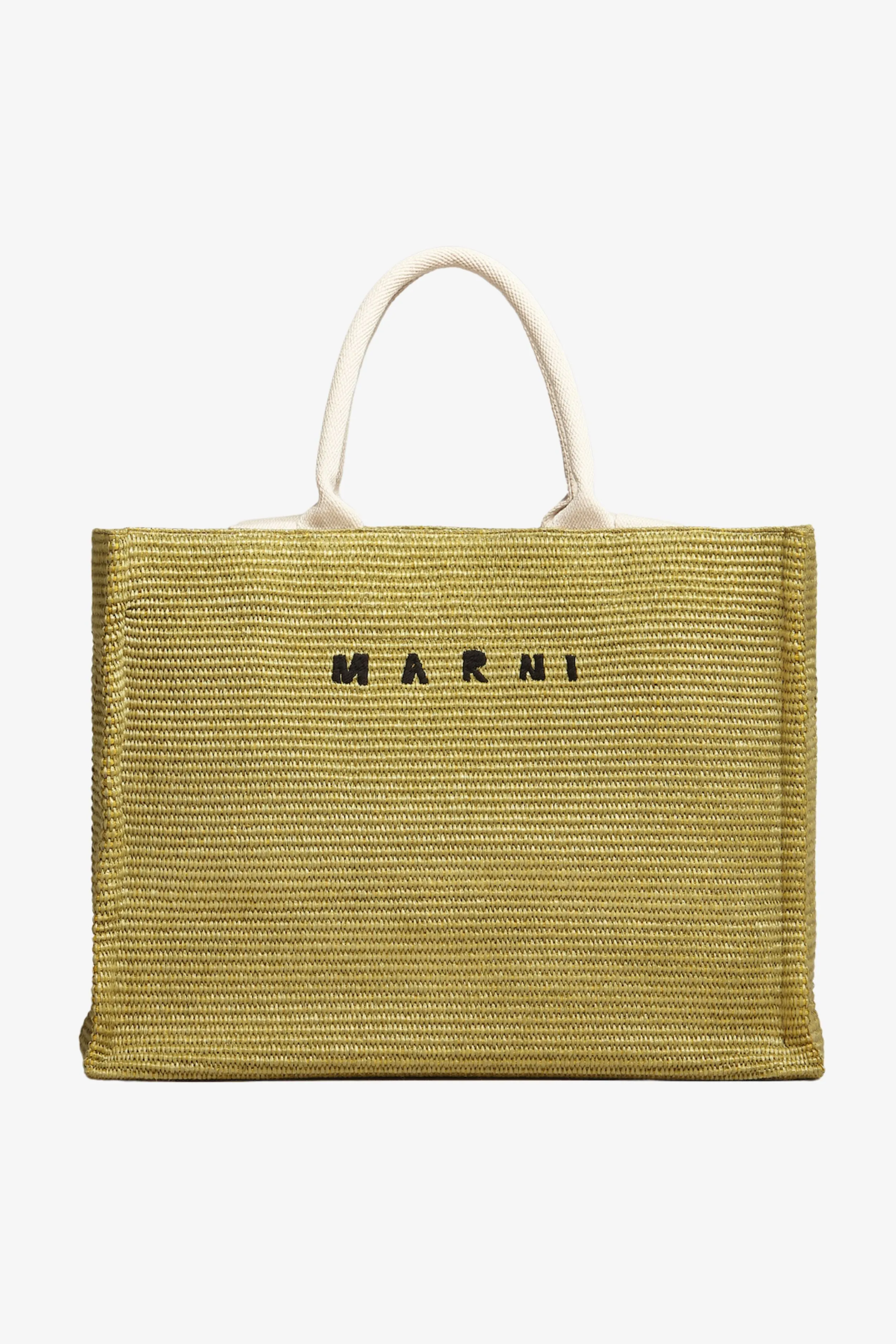Marni Olive Raffia Logo Tote sold by Bessette product image thumbnail 2