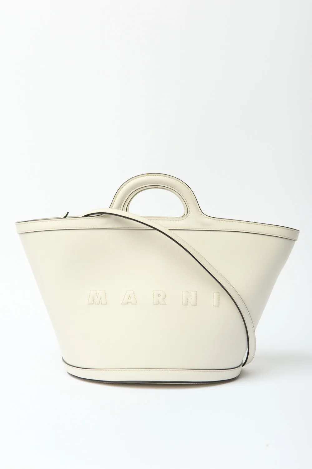 Tropicalia Ivory Small Leather Tote sold by Bessette
