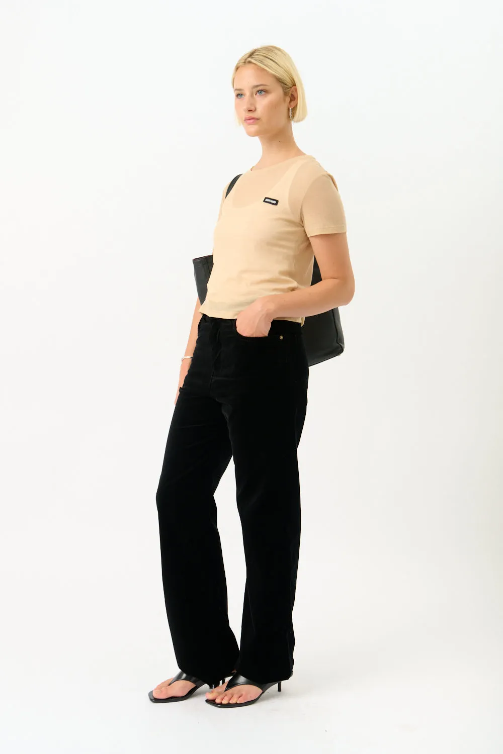 Miu Miu Washed-Effect Velvet Pants sold by Bessette product image thumbnail 5