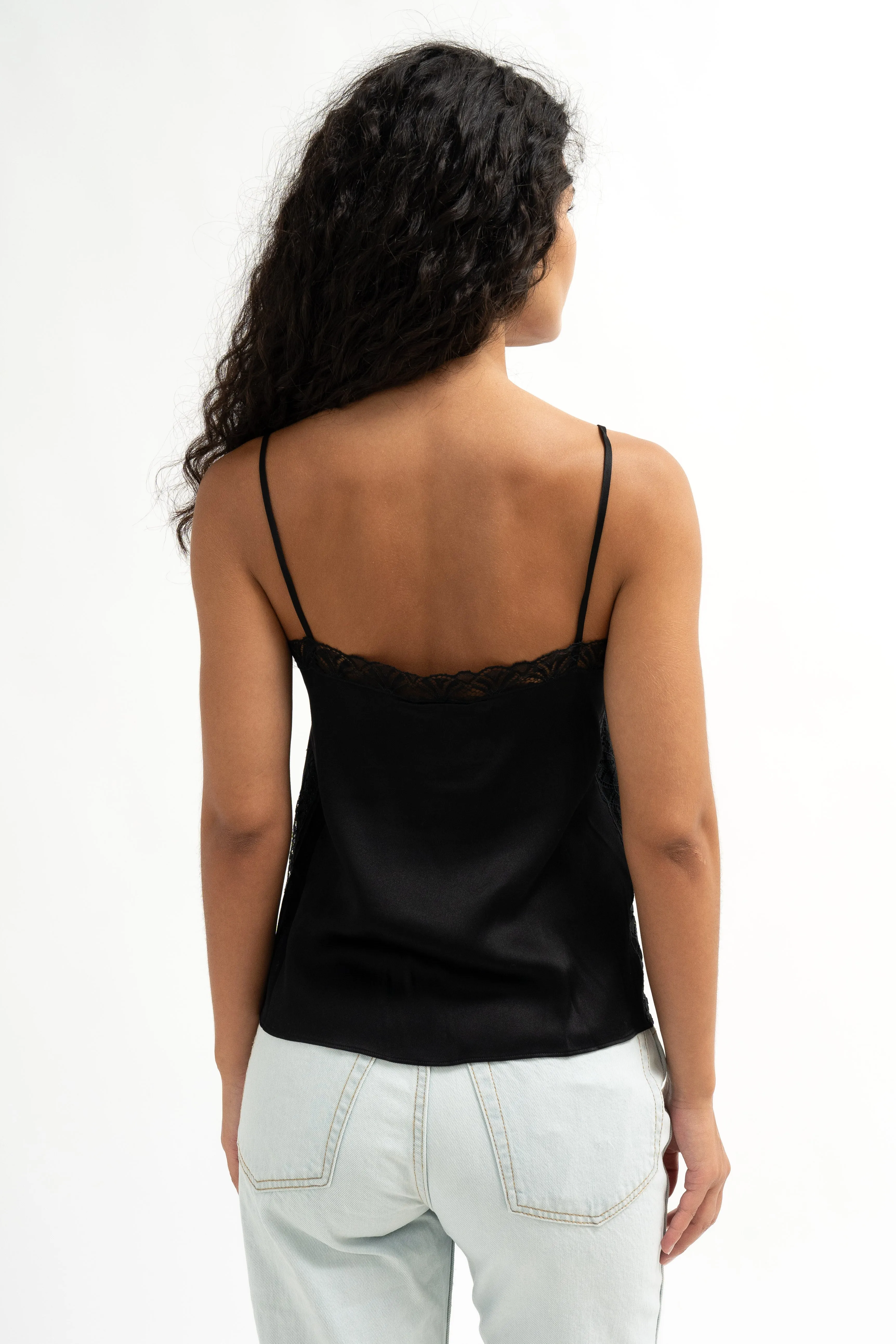 Black Satin & Lace Camisole sold by Bessette product image thumbnail 2
