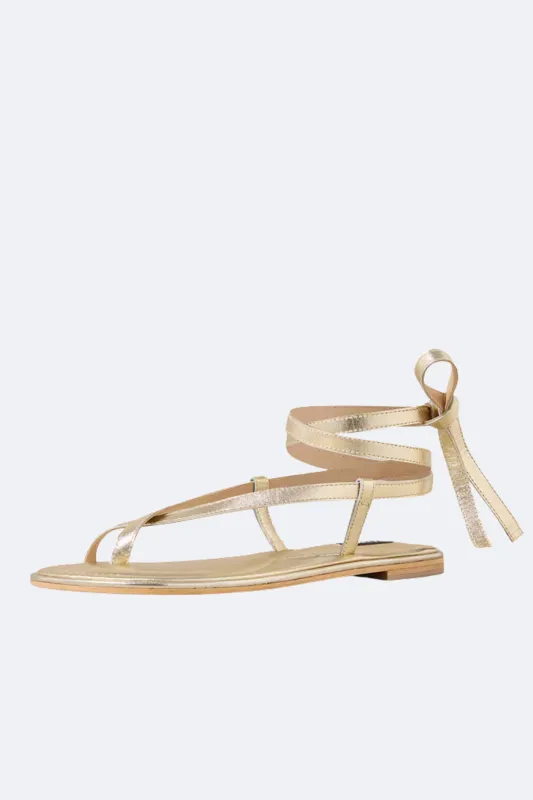 Gold Elliot Leather Sandals sold by Bessette