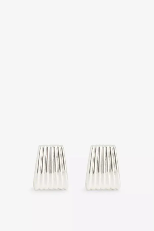 Ribbed Silver Earring sold by Bessette