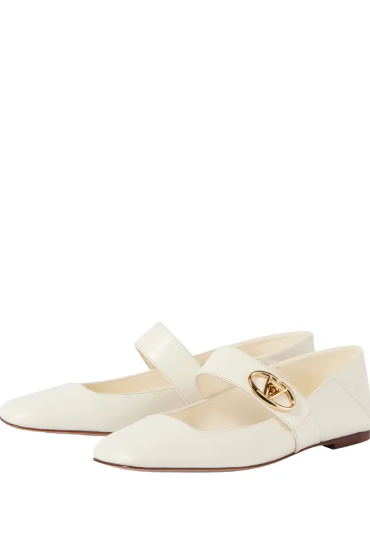 V-Logo Mary Jane Flats - Ivory made by Valentino Garavani