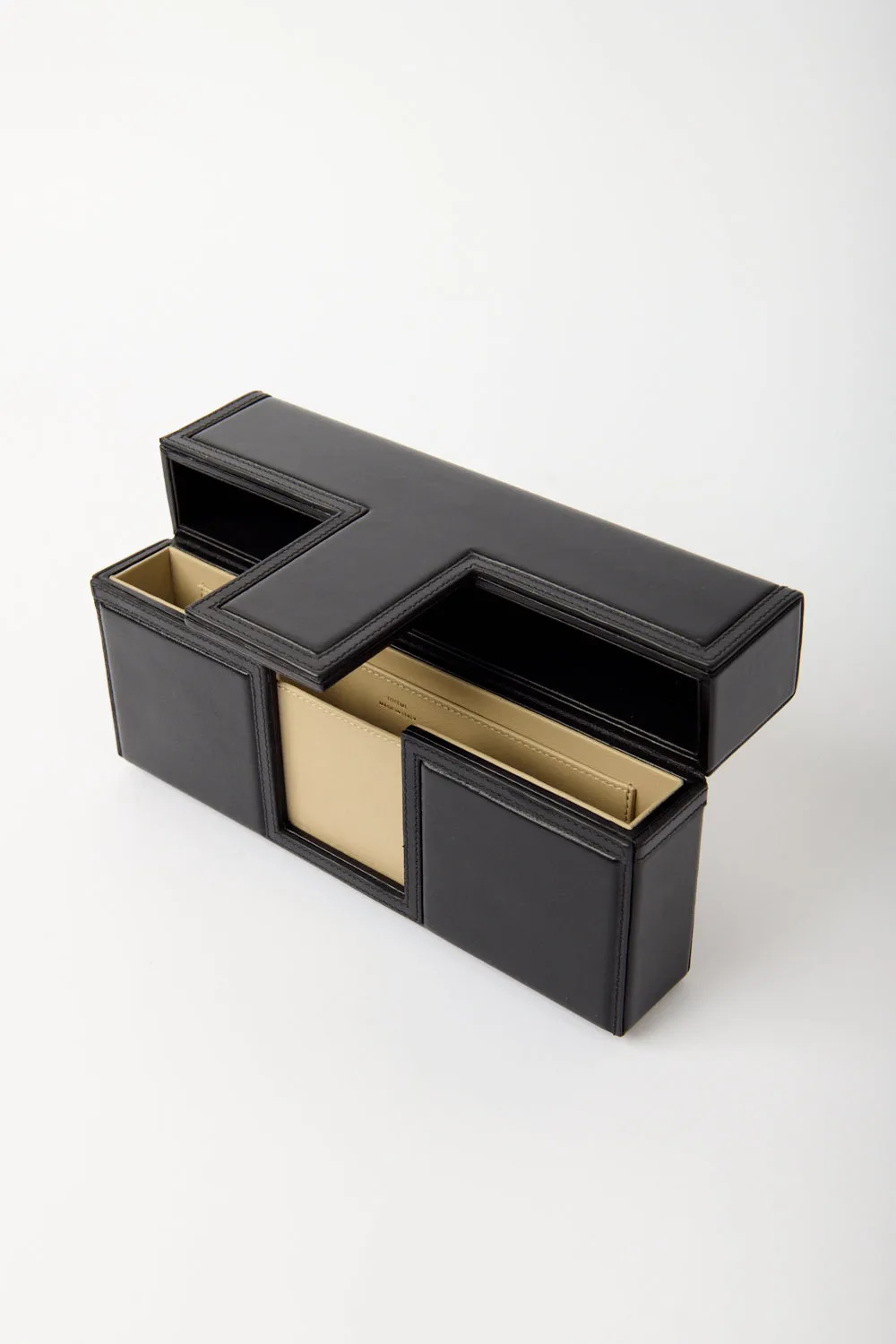 Black Leather T-Flap Clutch sold by Bessette product image thumbnail 4