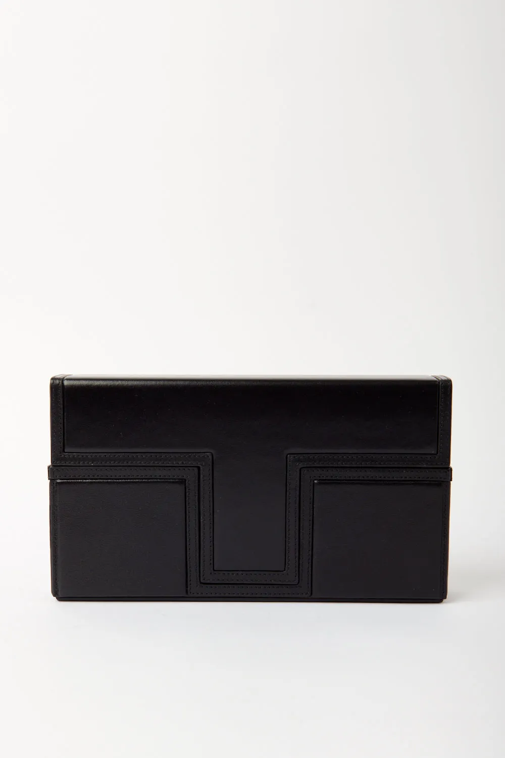 Black Leather T-Flap Clutch sold by Bessette product image thumbnail 2