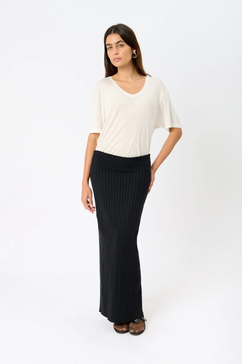 Moss Ribbed Skirt sold by Bessette product image thumbnail 2