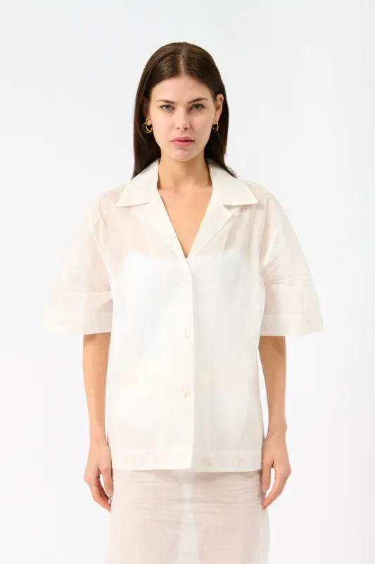 Camp Collar Organza Shirt sold by Bessette