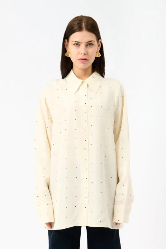 Róhe Dotted Silk Shirt sold by Bessette