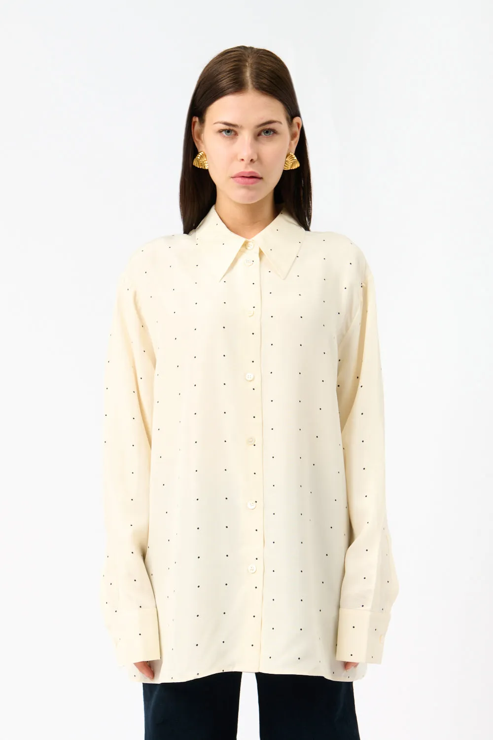 Róhe Dotted Silk Shirt sold by Bessette