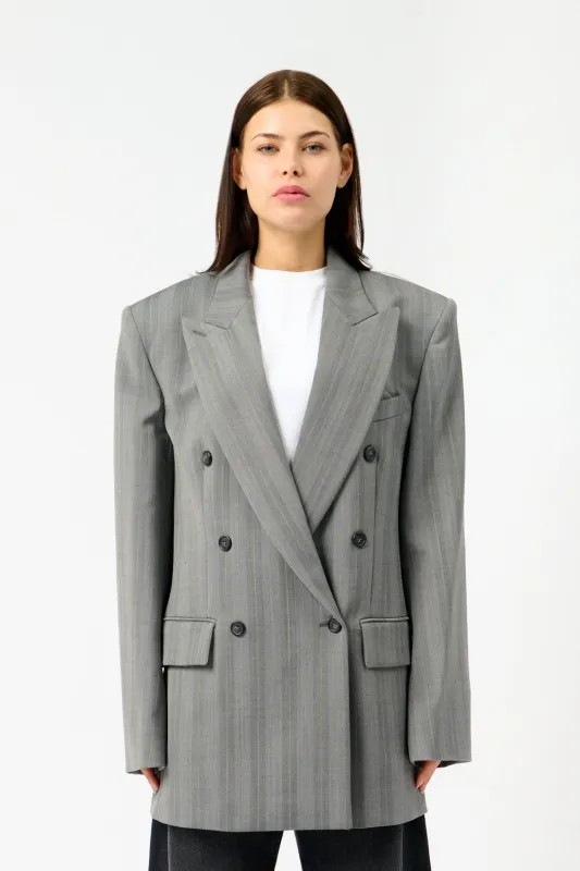 Merlot Wool Blend Herringbone Blazer sold by Bessette