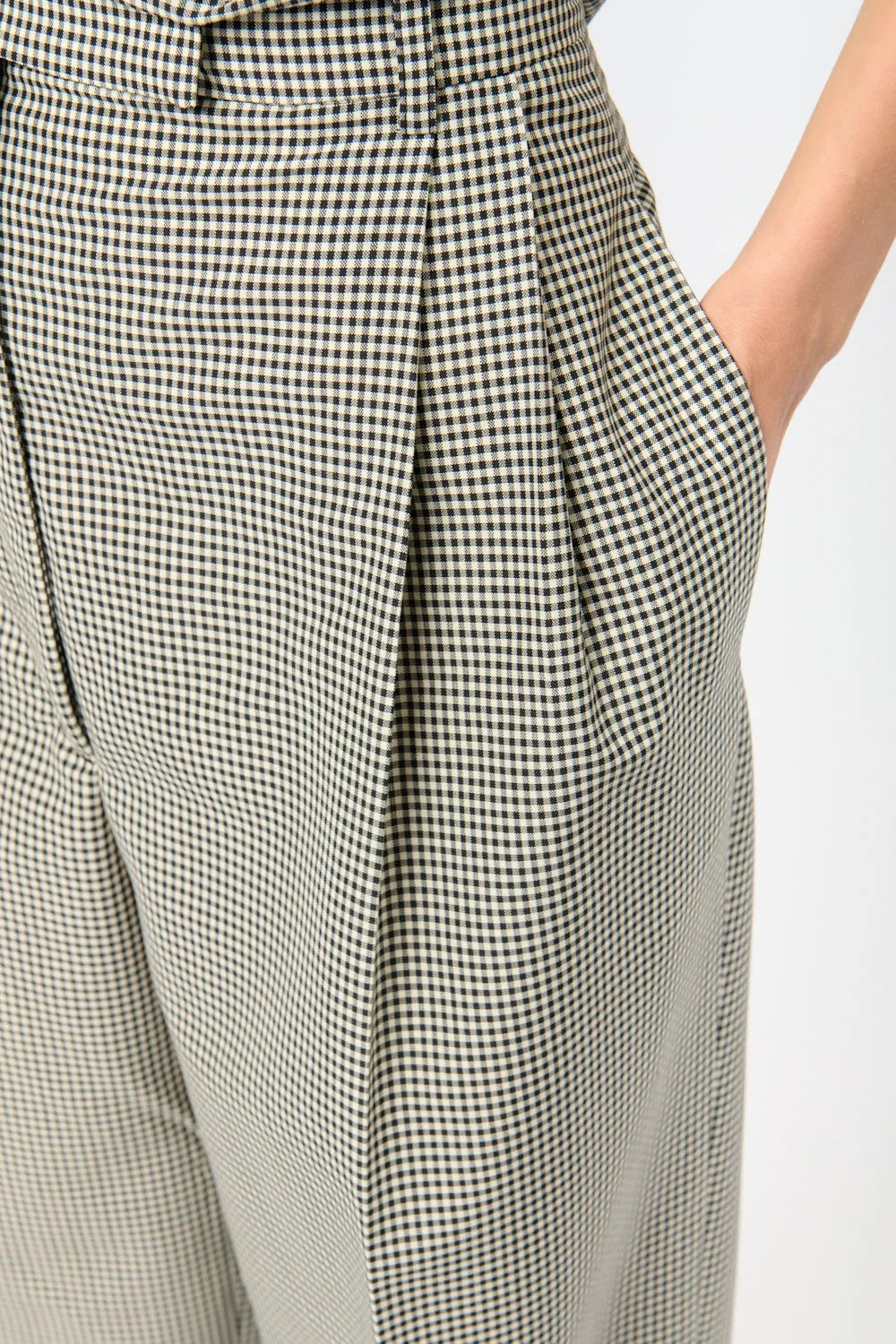 High-Waist Mini Check Trousers sold by Bessette product image thumbnail 3