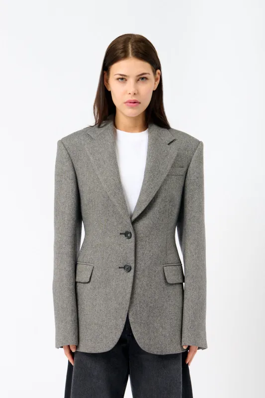 Gel Single Breasted Tweed Blazer made by Sportmax