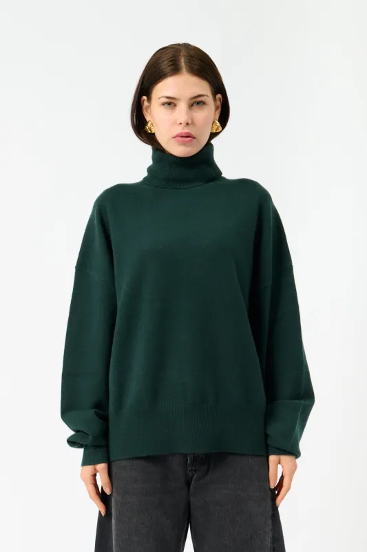 Green Jill Turtleneck Cashmere Sweater sold by Bessette