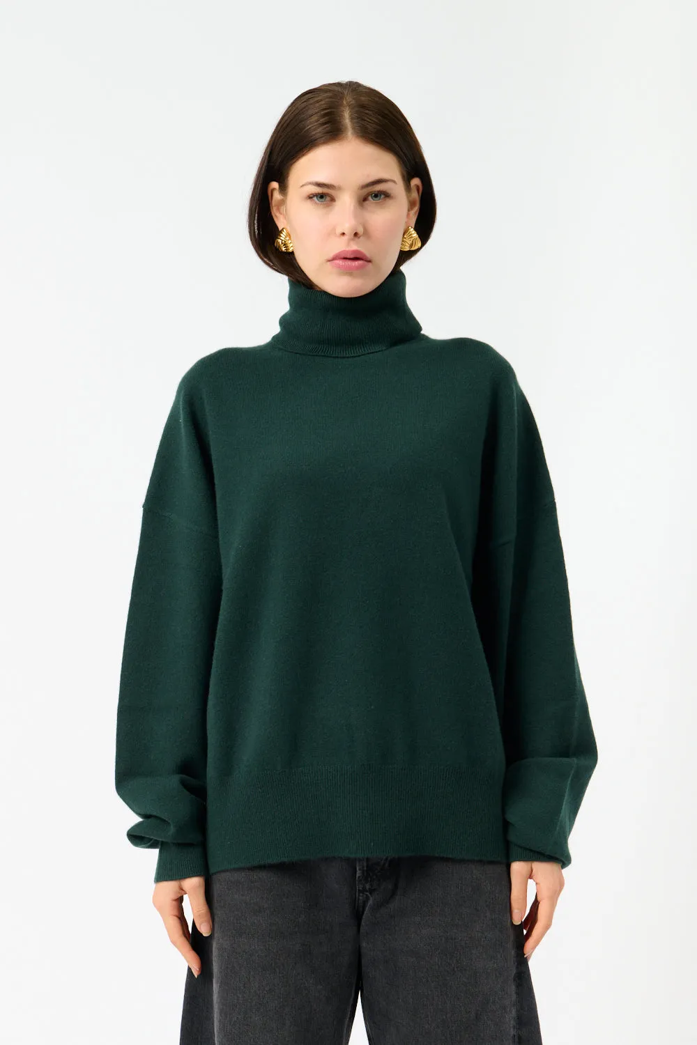 Green Jill Turtleneck Cashmere Sweater sold by Bessette