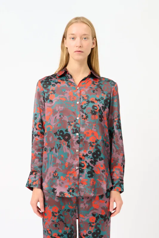 London PJ Shirt in Silk Charmeuse sold by Bessette