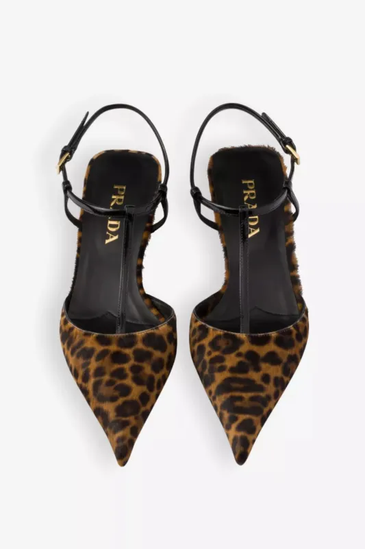 Leopard T-Strap Ballerina Pumps sold by Bessette