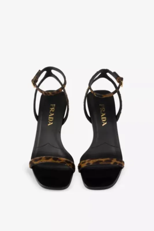 Printed Varnished-Heel Leather Sandals sold by Bessette