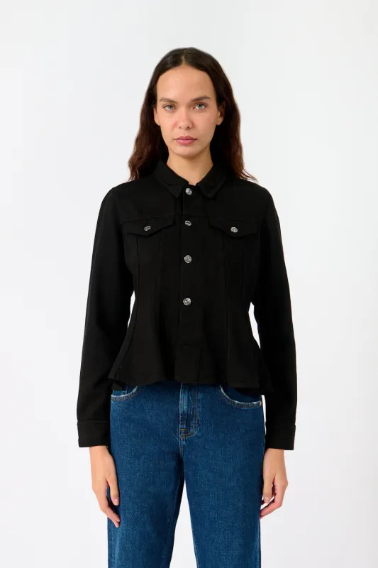The Flounce Trucker Jacket sold by Bessette