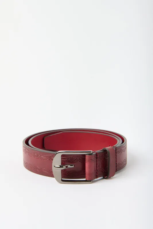 The Embossed Leather Belt sold by Bessette