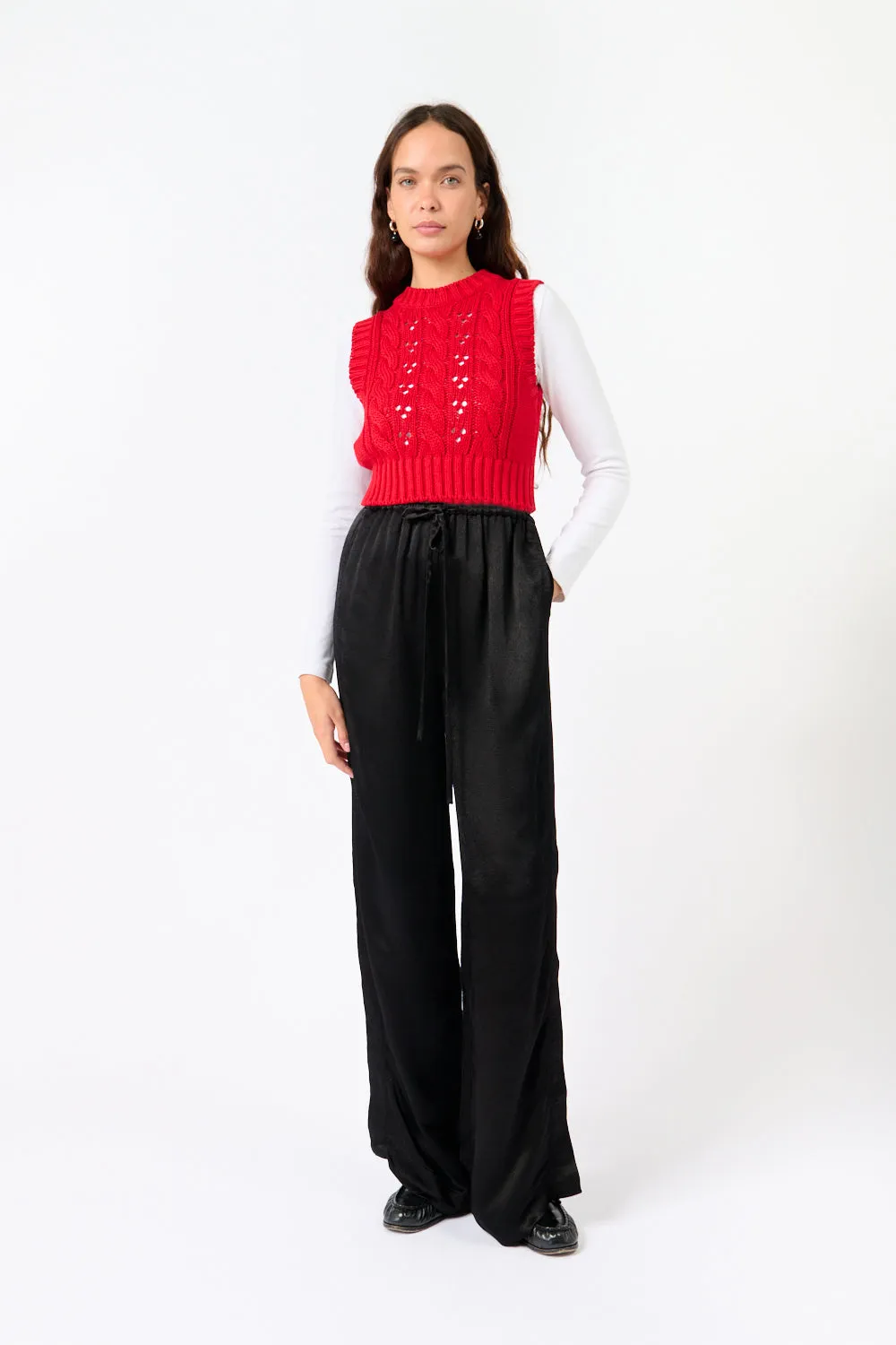 Red Knit Cropped Vest sold by Bessette product image thumbnail 2