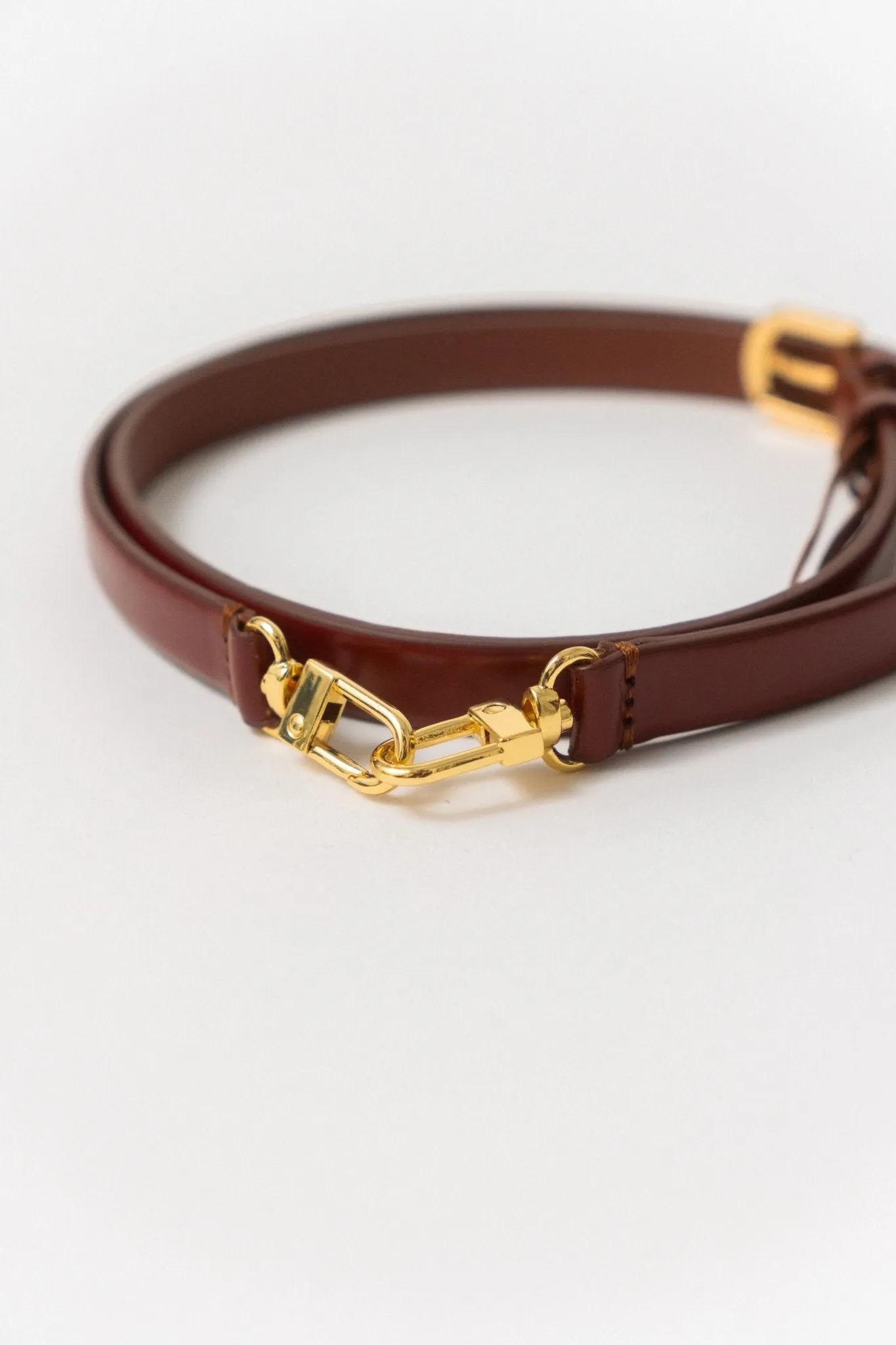 Toteme Double Clasp Leather Belt Cognac sold by Bessette product image thumbnail 4
