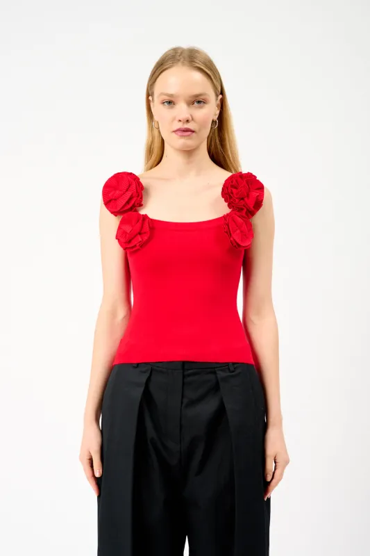 Knit Off The Shoulder Top with Flowers sold by Bessette