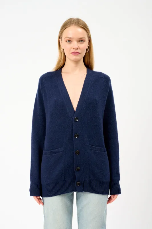 Heavy Cardigan Navy sold by Bessette