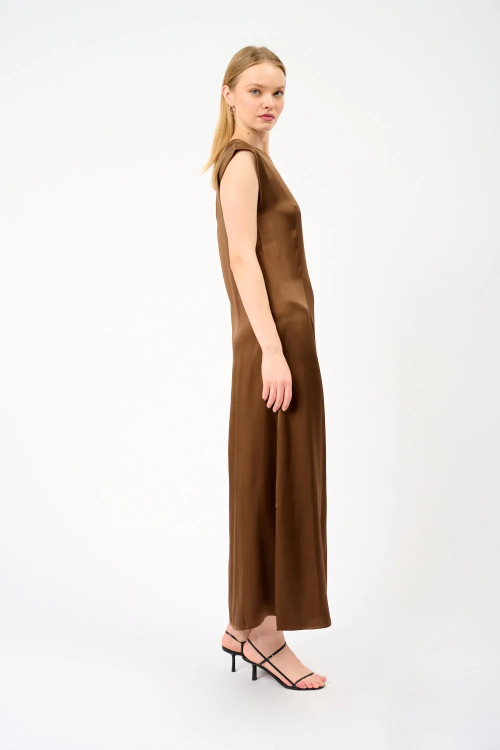 Rose Silk Satin Maxi Dress sold by Bessette product image thumbnail 4